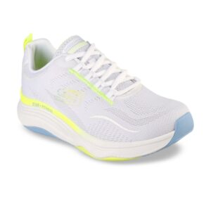 Skechers Women White & Grey Woven Design Sneakers